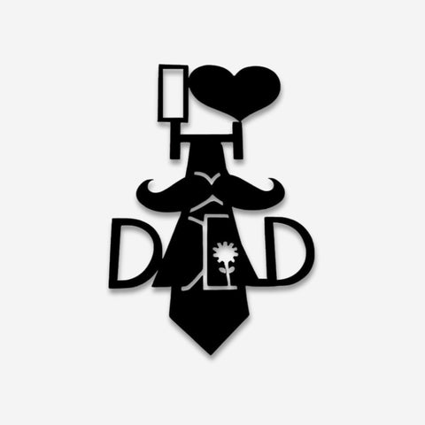 I Love Dad Metal Wall Art