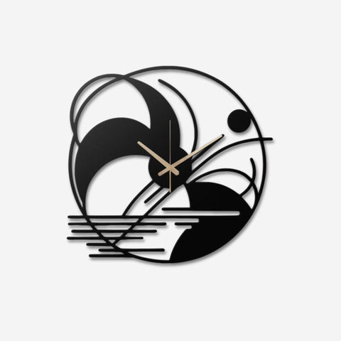 Abstract Geometric Metal Wall Clock