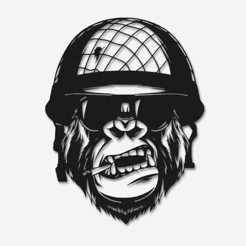 Gorilla Soldier Metal Wall Art Decor