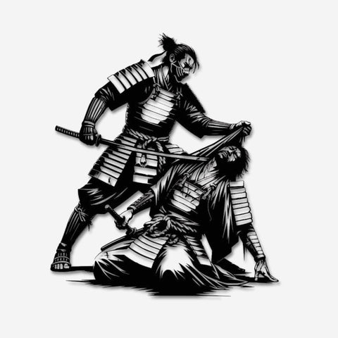 Samurai Battle Metal Wall Art