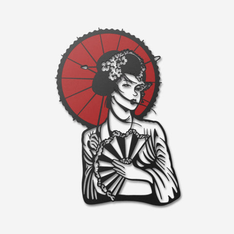 Japanese Geisha Metal Wall Art