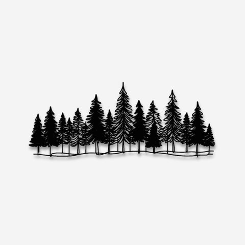 Minimalist Pine Trees in Nature Metal Wall Art