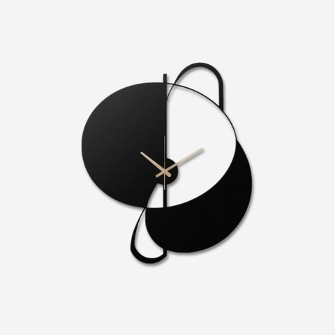 Black and White Geometric Metal Wall Clock