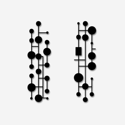 Mid Century Modern Magic Metal Wall Art Set Of 2