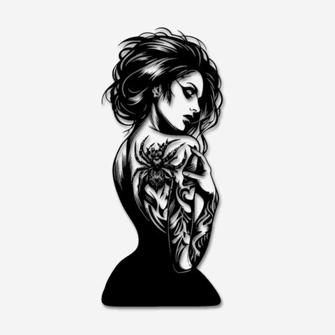 Charming Gothic Woman Metal Wall Art