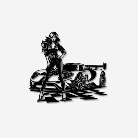 Racer Girl Metal Wall Art