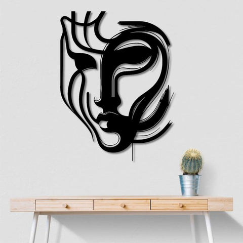 Abstract Face Metal Wall Art