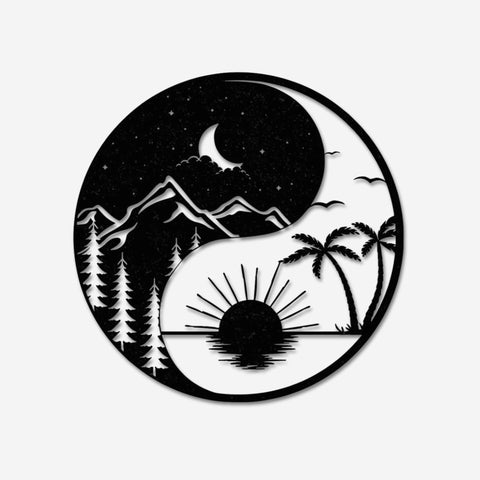 Ying Yang Scenery Metal Wall Art