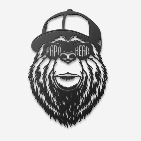 Papa Bear Metal Wall Art Decor