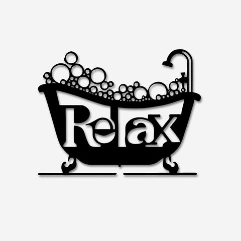 Relax Bathroom Metal Wall Decor