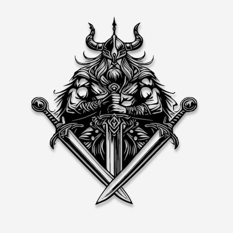 Viking Swordsman Metal Wall Art