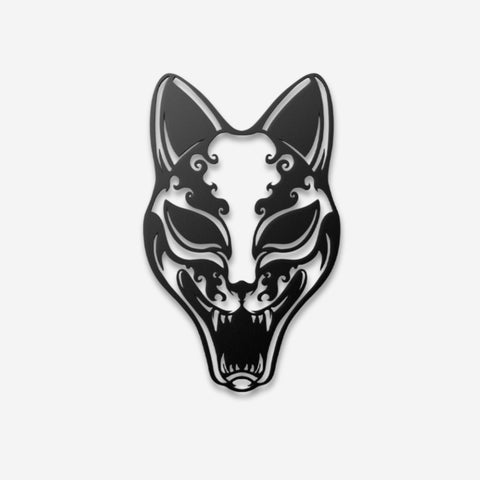 Kitsune Japanese Mask Metal Wall Art
