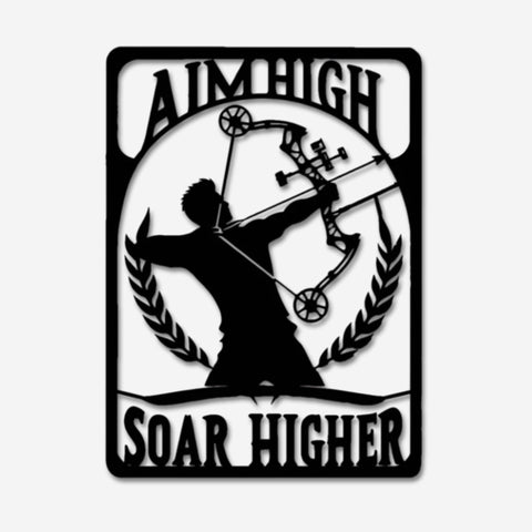 Aim High Soar Higher Archery Metal Wall Art