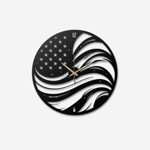 American Flag Metal Wall Clock