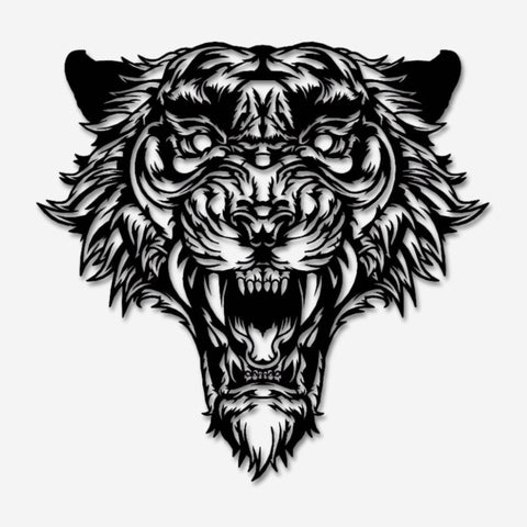 Ferocious Tiger Metal Wall Art Decor