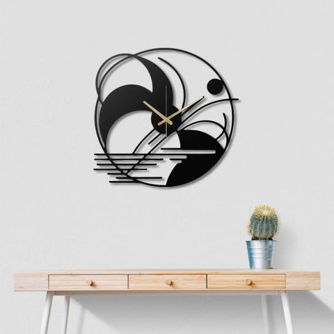 Abstract Geometric Metal Wall Clock