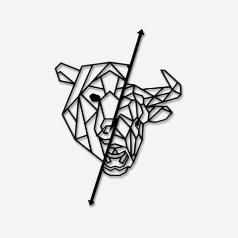 Bitcoin Bull and Bear Metal Wall Art