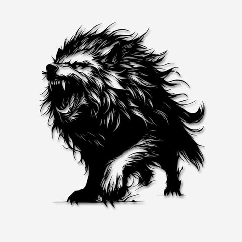 Roaring Wolf Metal Wall Art