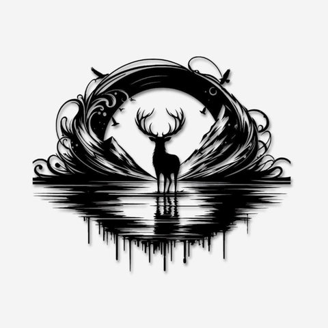 Deer Silhouette Metal Wall Art
