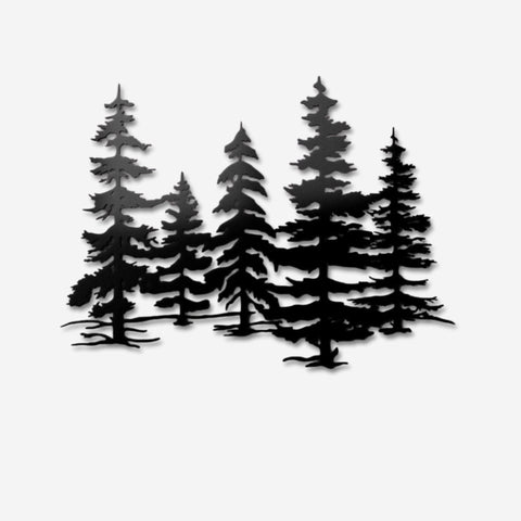 Evergreen Trees Metal Wall Art