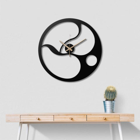 Abstract Minimalist Metal Wall Clock