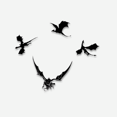 Flying Dragons Metal Wall Art