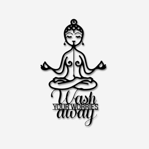 Wash Your Worries Away Bathroom Metal Wall Art