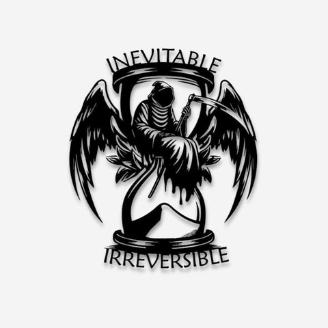 Grim Reaper Hourglass Metal Wall Art