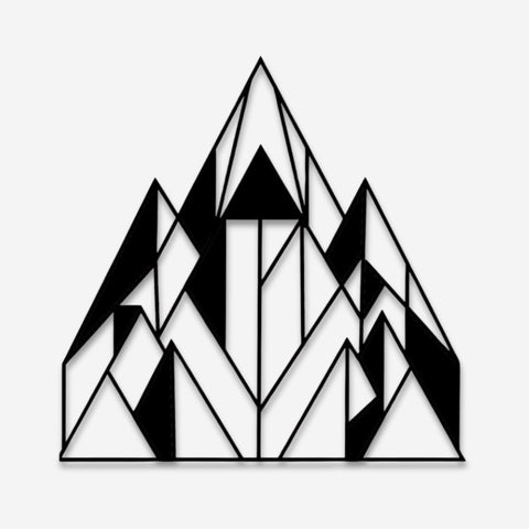 Minimalist Black Line Mountain Metal Wall Art