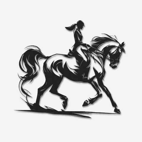 Equestrian Grace Metal Wall Art