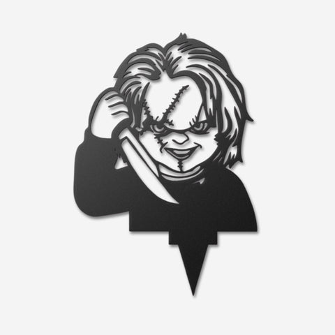 Scary Face Metal Yard Art, Halloween Decor