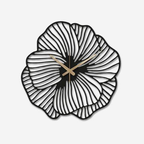 Flowers Metal Wall Clock