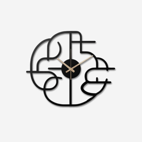 Modern Abstract Geometric Metal Wall Clock Contemporary Art Decor