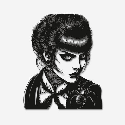 Fancy Gothic Woman Metal Wall Art