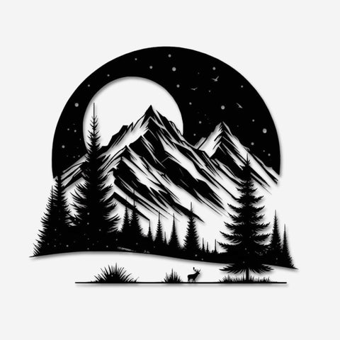 Mountain Nature View Metal Wall Art