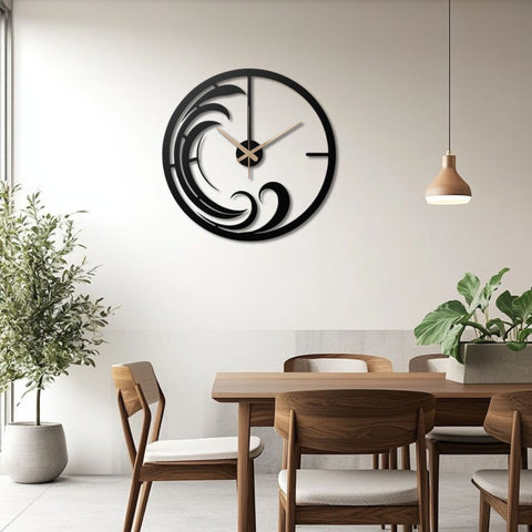 Wave Inspired Metal Wall Clock