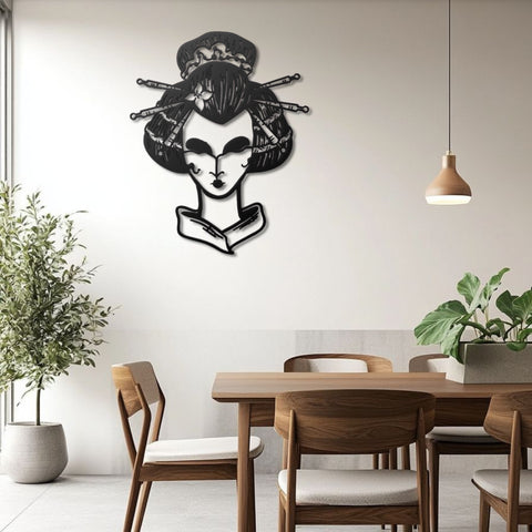 Geisha Metal Wall Art