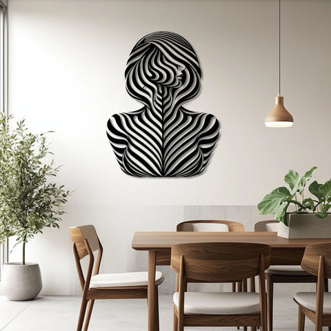 Woman Body Illusion Metal Wall Art