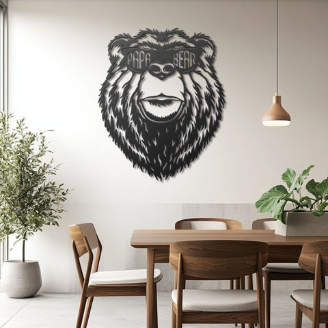 Black Bear Metal Wall Art Decor