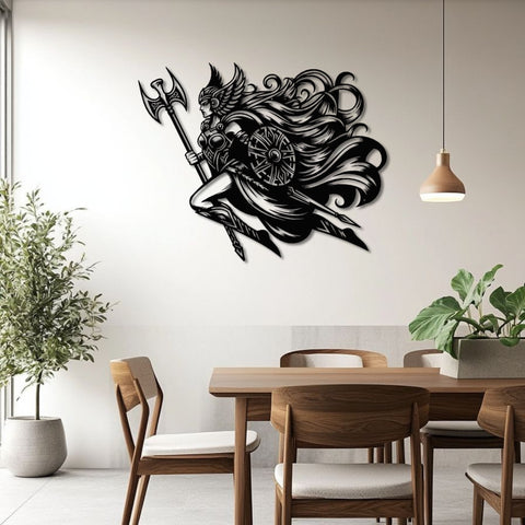 Valkyrie With Shield Metal Wall Art