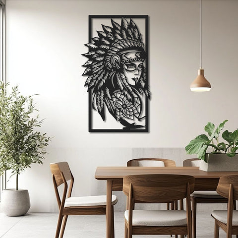 Apache Woman Metal Wall Art