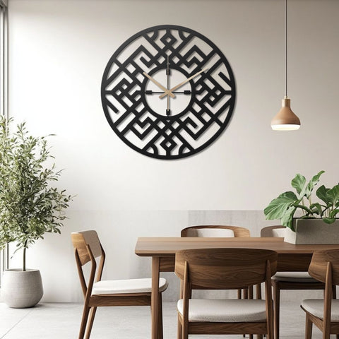 Viking Design Round Metal Wall Clock