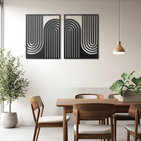Mid Century Modern Metal Wall Art Set
