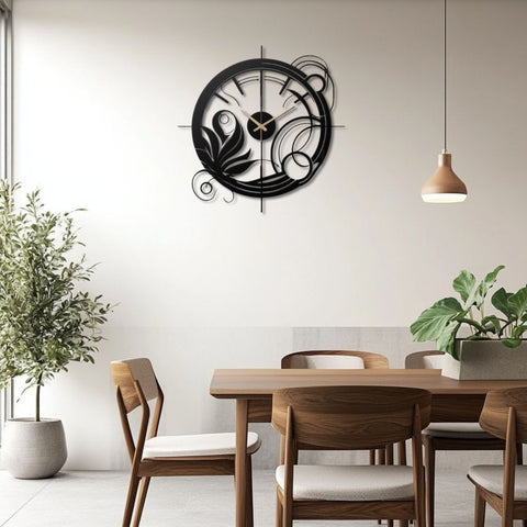 Intricate Abstract Design Metal Wall Clock