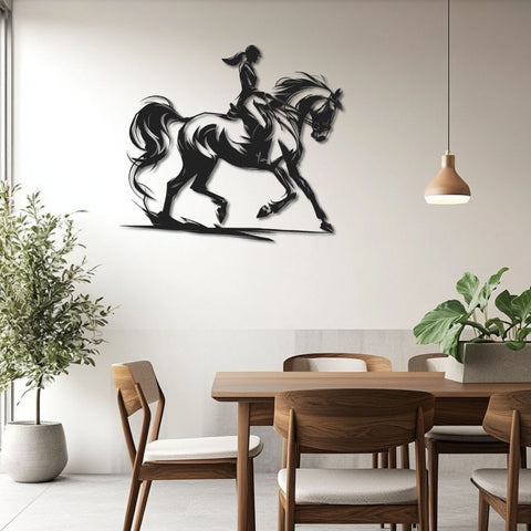 Equestrian Grace Metal Wall Art