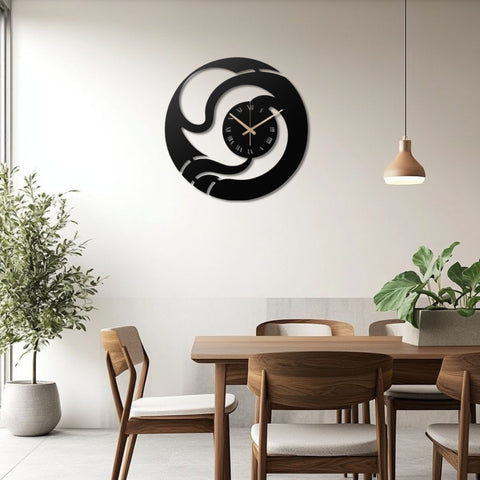 Swirl Design with Roman Numerals Metal Wall Clock