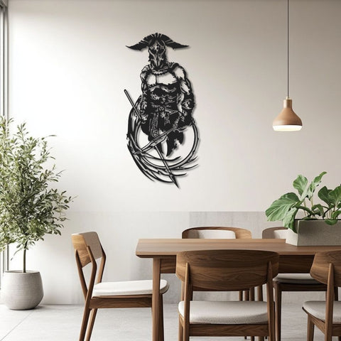 Spartan Warrior Metal Wall Art