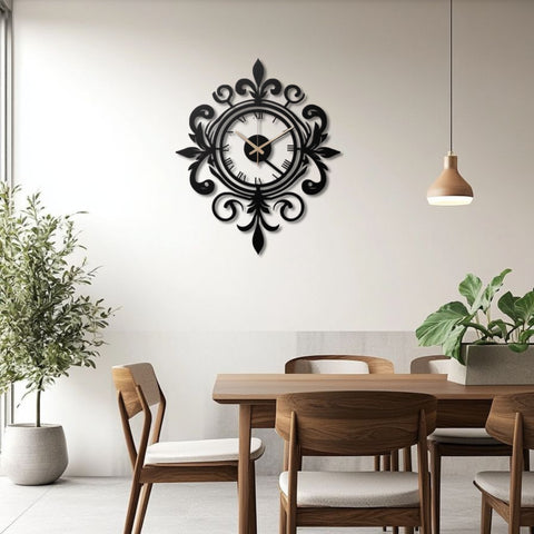 Elegant Vintage Metal Wall Clock