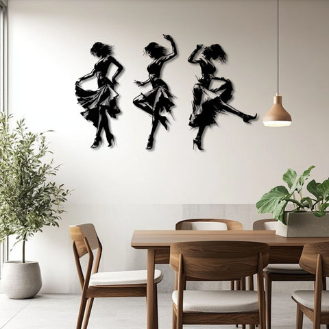 Elegant Flamenco Dancers Metal Wall Art