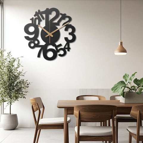 Numbered Metal Wall Clock